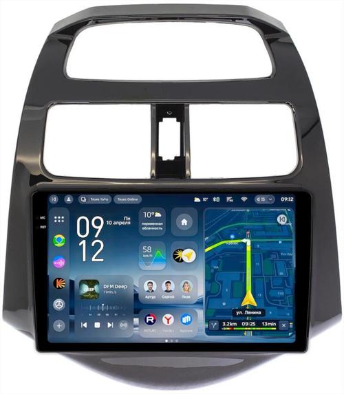 Магнитола для Chevrolet Spark M300 2009-2022, Ravon R2 (рамка глянцевая) - Teyes CC4-PRO монитор 9.5" 2K QLED на Android 13, Быстрейшая, Snapdragon 778G, ИИ, CarPlay, DSP, 4G SIM-слот