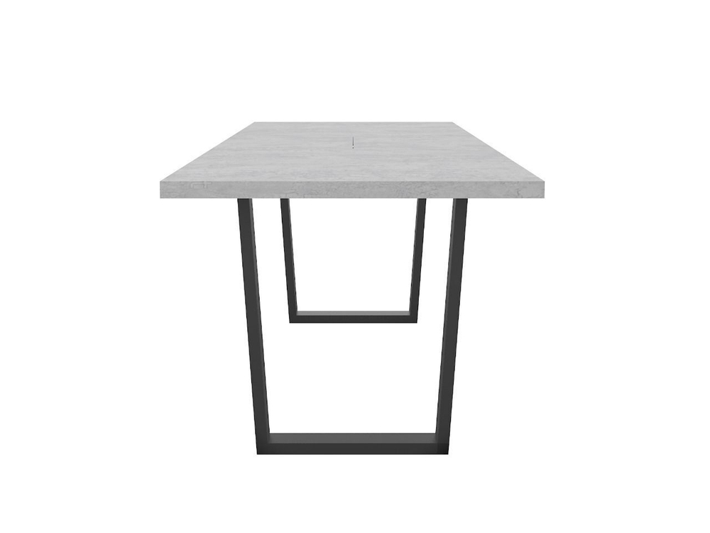 Стол кухонный обеденный раздвижной Цемент Светлый/Чёрный, ЦЮРИХ, 138х85х75 см