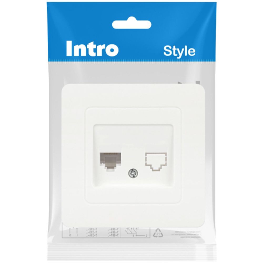 Розетка Intro Style 7-303-01 информационная RJ45, СУ, белый