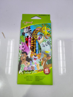 Карандаши цветные "Зоопарк" 6-гранные12 цветов, животный принт на корпусе