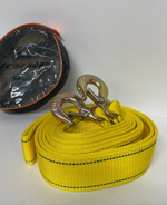 6Т-4.5М \ Трос буксировочный для автомобиля, 6 тонн, 4.5 метра, желтый, с крюками, AORUI, TG (1 шт.)