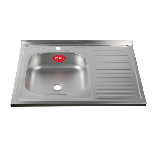 мойка накладная FABIA м00006 60х80 0,4мм с сифоном левая