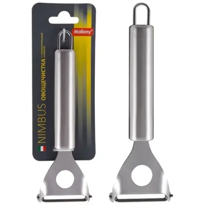 Овощечистка из нержавеющей стали с горизонтальным лезвием, NIMBUS, 17,5*5,5 см, овал ручк