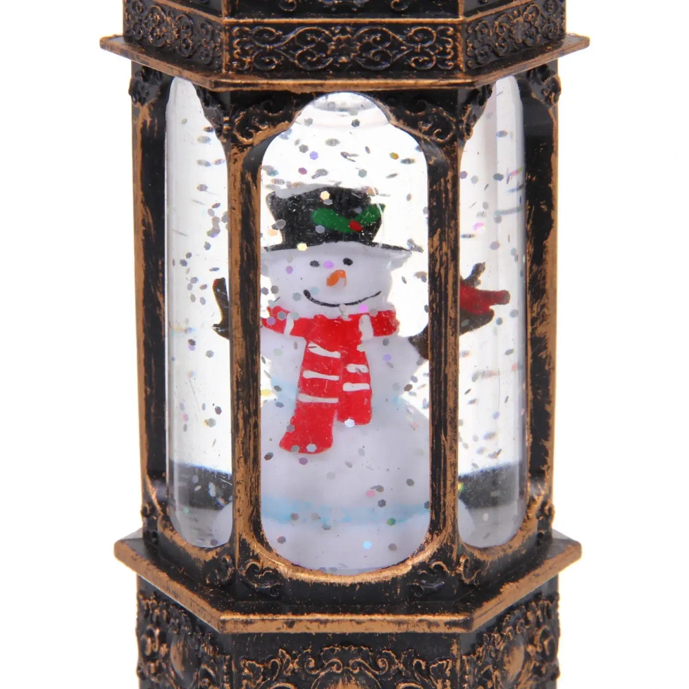 Сувенир с подсветкой «Сказочный мир - Снеговик» 6,4*14,5 см, Бронза (работает от батареек LR44*3)