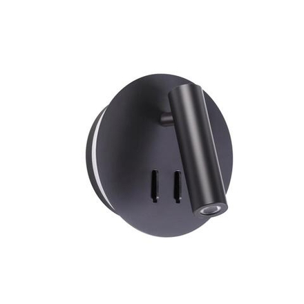 3911/9WL HIGHTECH ODL20 471 черн/металл Наст-й св-к с лампой д/чтения с выкл LED 9W 3000K 220V BEAM