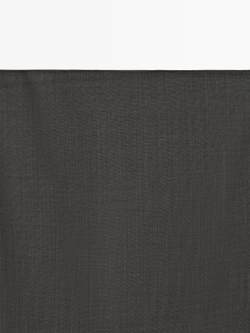 Massimo Dutti Прямая юбка миди с прозрачными вставками - STUDIO, серый