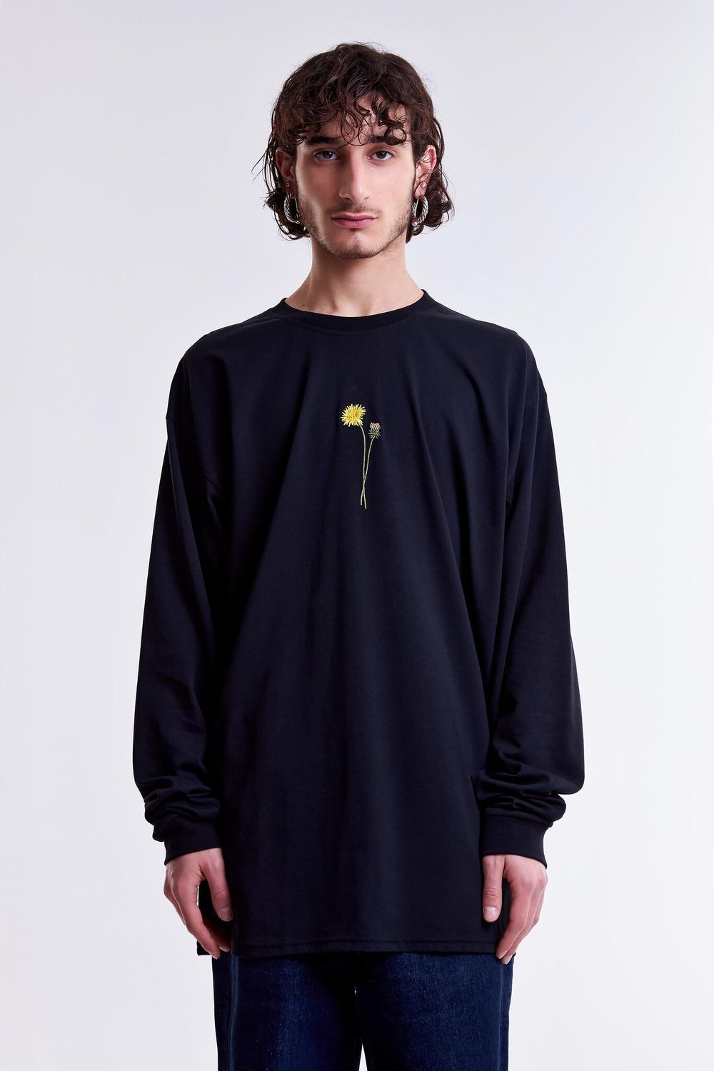 Лонгслив Гербарий Одуванчик Синий