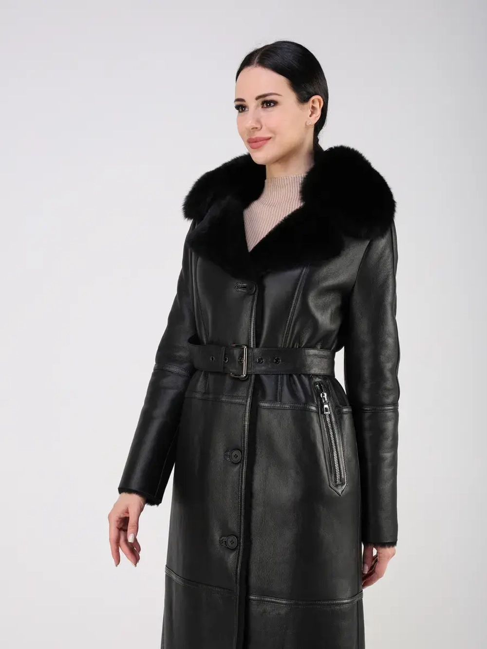 Дубленка зимняя натуральная длинная