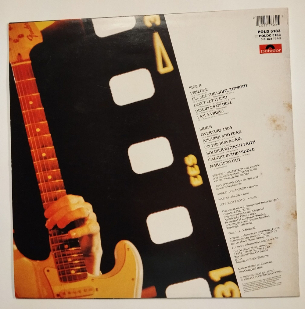 Винтажная виниловая пластинка LP Yngwie J. Malmsteens Rising Force Marching Out (UK 1985)