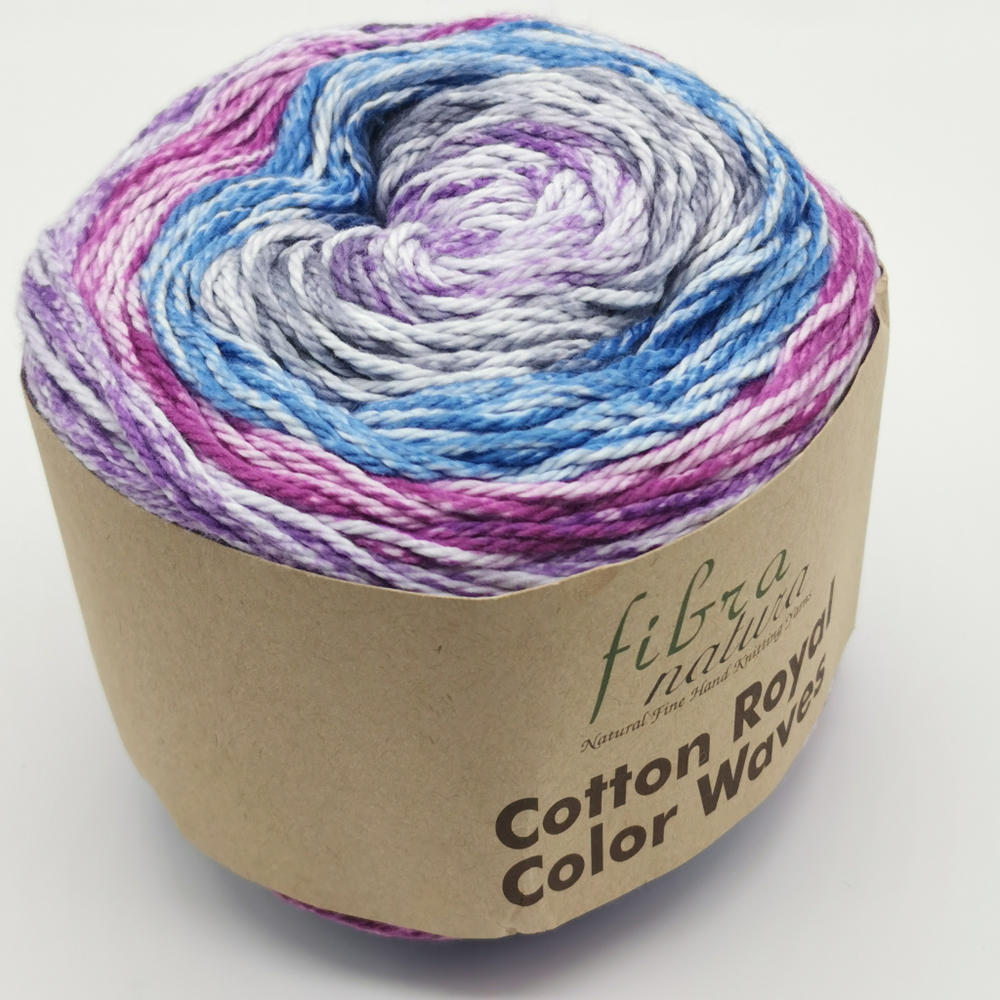 Пряжа для вязания COTTON ROYAL COLOR WAVES (22-04) FIBRA NATURA