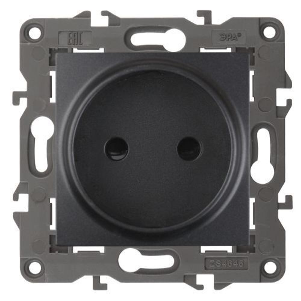 Розетка 1-м СП Эра Elegance 14-2105-05 16А IP20 16AX 250В 2P антрацит Эра Б0034288
