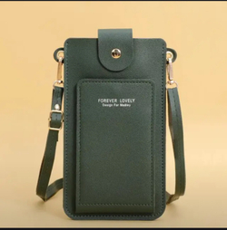 Мини-сумка из искусственной кожи для телефона и мелочей, зеленая