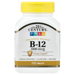 21st Century, B-12, замедленное высвобождение, 1000 мкг, 110 таблеток