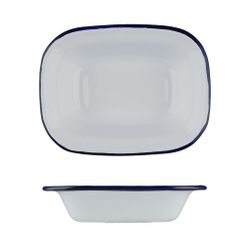 Блюдо для подачи 16*12 см h4 см 250 мл Blue Rim эмалированая сталь SUNNEX [1]