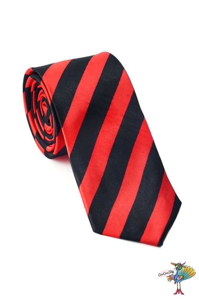 галстук Полоса, черно-красный