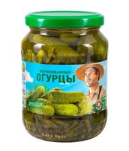 Огурцы маринованные 680г. Хозяин барин - купить не дорого в Москве
