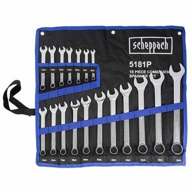 Ключи комбинированные, набор 18пр. (8-19, 21, 22, 24, 27, 30, 32мм) Scheppach Sch-5181P