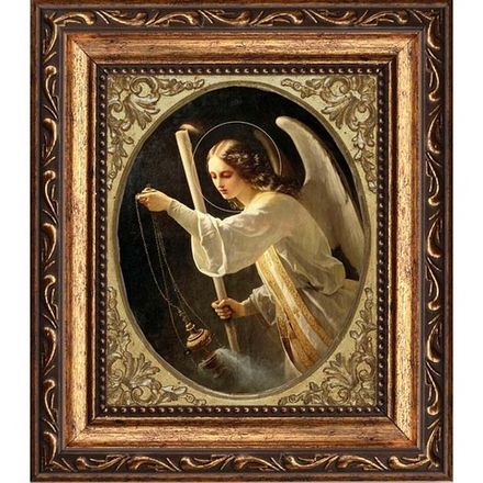 Ангел молитвы с кадилом. Воспроизведение на холсте старинной иконы Т.А. Фон Неффа.