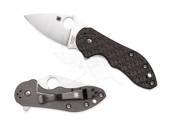 Складной нож Spyderco Dice C182CFTIP c клинком из стали CTS-XHP, рукоять карбон