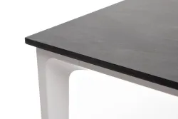 "Малага" обеденный стол из HPL 90х90см, цвет "серый гранит", каркас белый