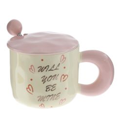 GAEM Кружка с крышкой и ложкой, 330 мл, L14 W9 H9 см, 4в.