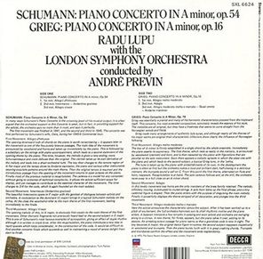 Radu Lupu, London Symphony Orchestra, Andre Previn / Schumann & Grieg Piano Concertos (LP)