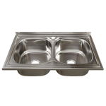 Мойка 80х50 (0,6) 2-х чаш вып 3 1/2 MIXLINE 18см с сифоном