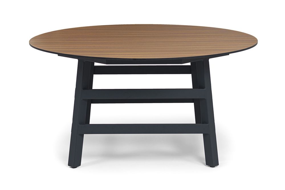 "Рио" стол из HPL круглый Ø160см, H75, цвет столешницы "дуб"