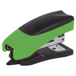 Степлер №10 МИНИ BRAUBERG "Soft", до 12 листов, с резиновой накладкой и антистеплером, черно-зеленый, 226858