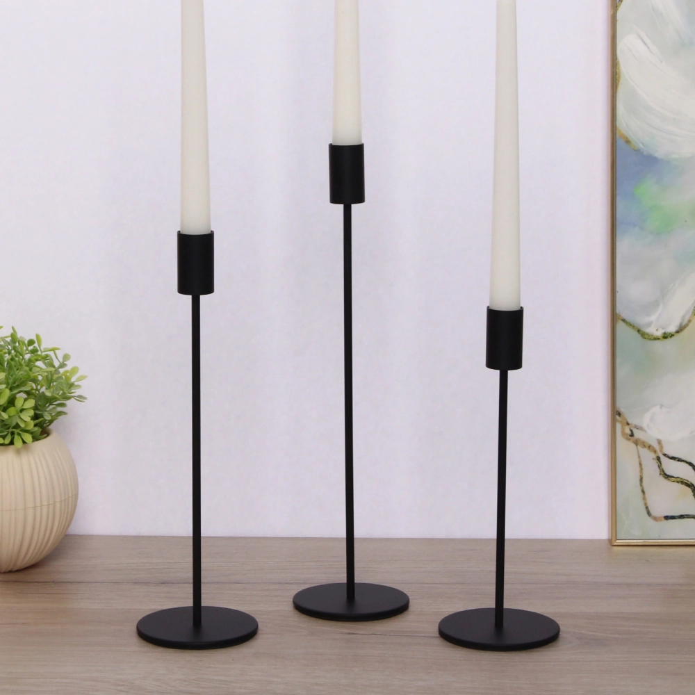 Подсвечники «IDEAL» 22 /27/32 см (набор 3 шт), Черный