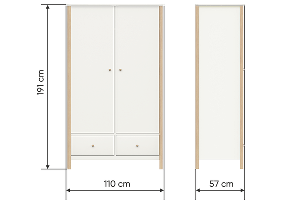 Шкаф Classic 2-х створчатый (молочный)