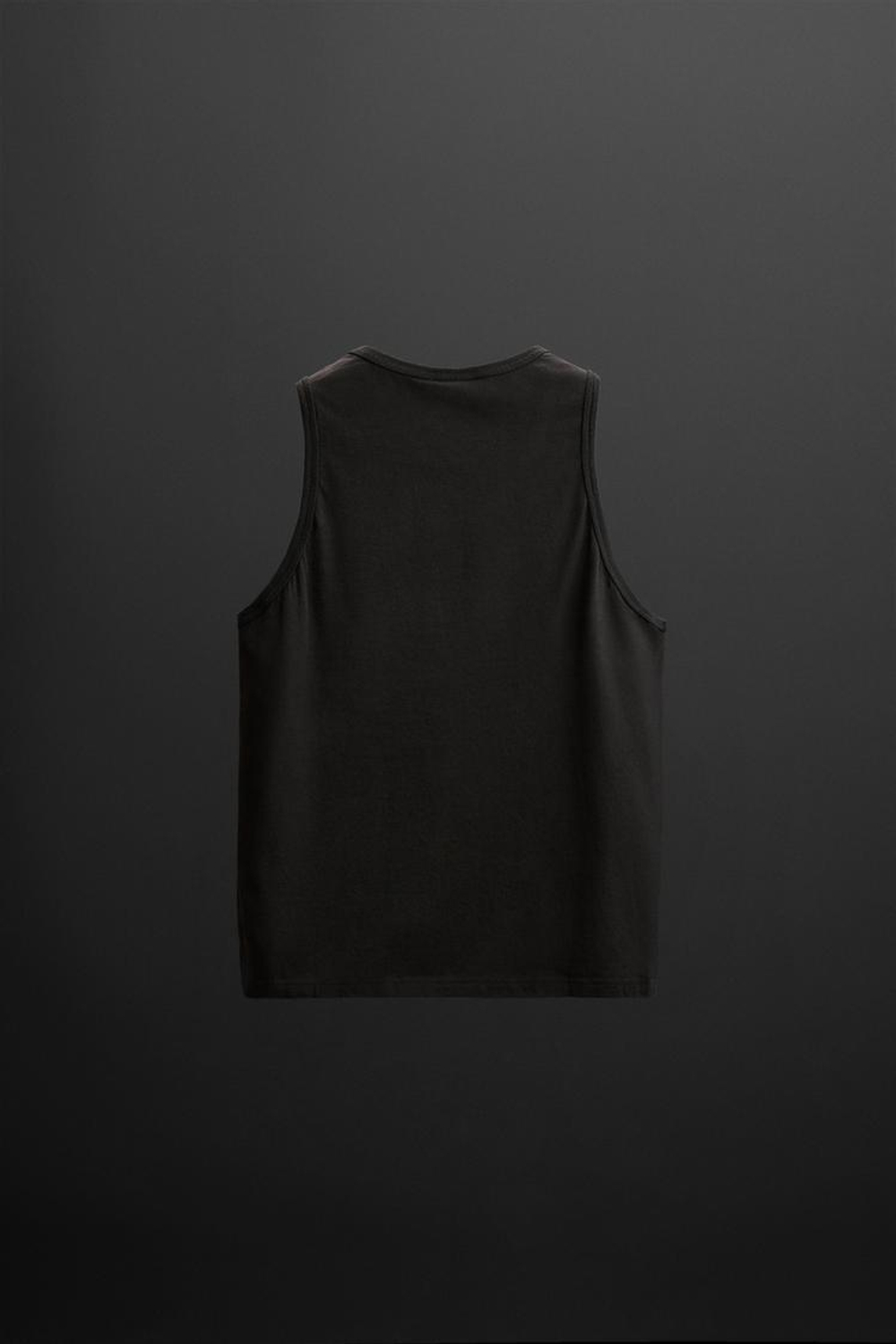 ZARA МАЙКА ИЗ ХЛОПКА, ЧЕРНЫЙ