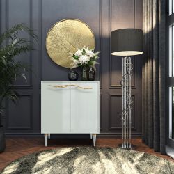 Комод Арт Колор Классик Голд с 2 полками Серый дым