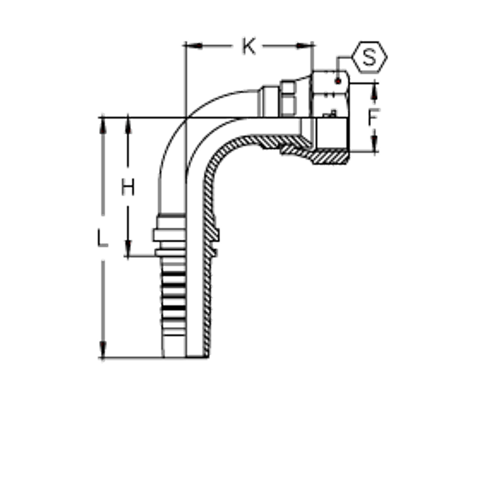 Фитинг DN 06 JIC (Г) 9/16 (90)