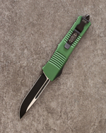 Автоматический складной нож Microtech Troodon S/E Green Droppoint Black VG-10 139-1OD (черный-зеленый)
