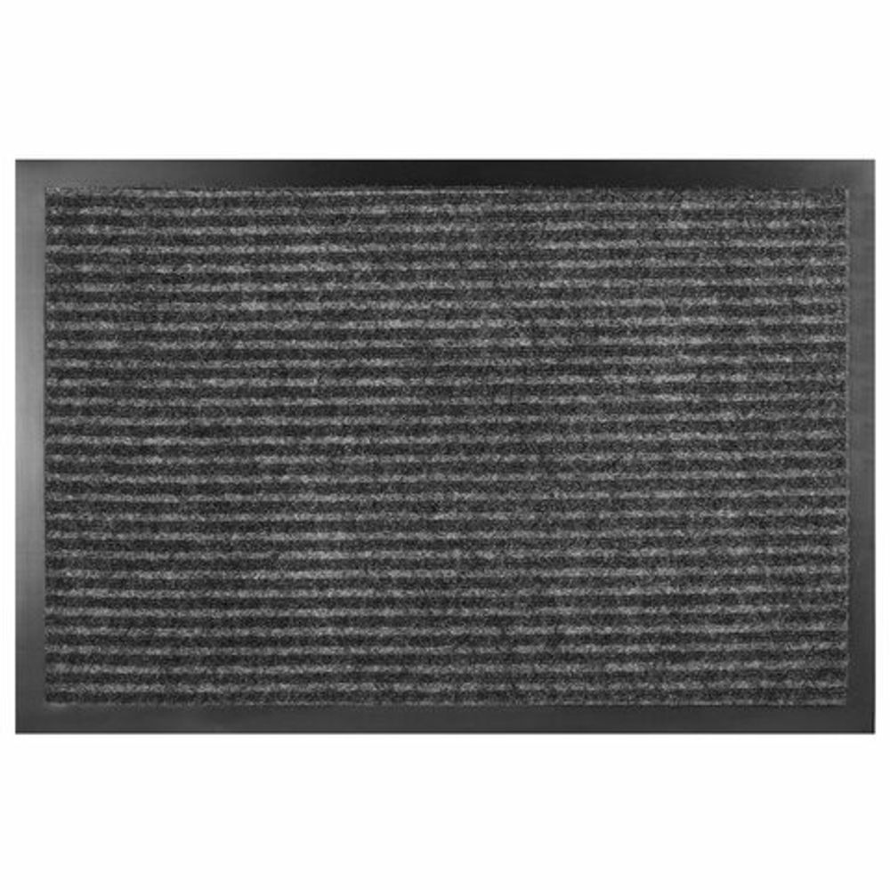 Коврик придверный 120х150 см, СЕРЫЙ, влаго-грязезащитный, 430 г/м2, ребристый, ЛЮБАША СТАНДАРТ, 701041