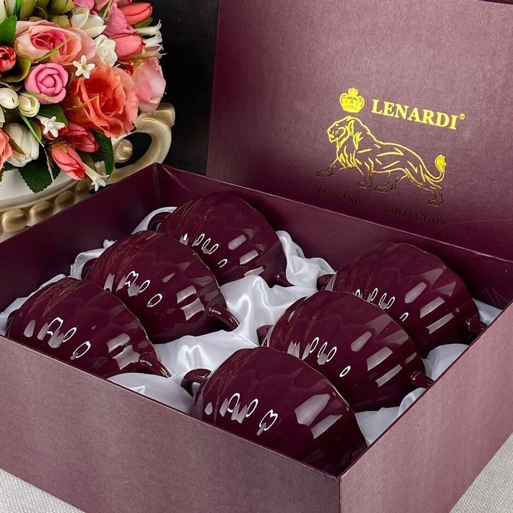 Lenardi 133-380 Набор из 6 бульонниц 350 мл MULTICOLOR в под.уп.(х6)Фарфор