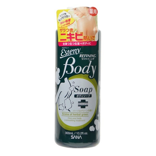 Гель для душа с ароматом свежих трав для проблемной кожи тела Sana Body Refining Soap 300мл