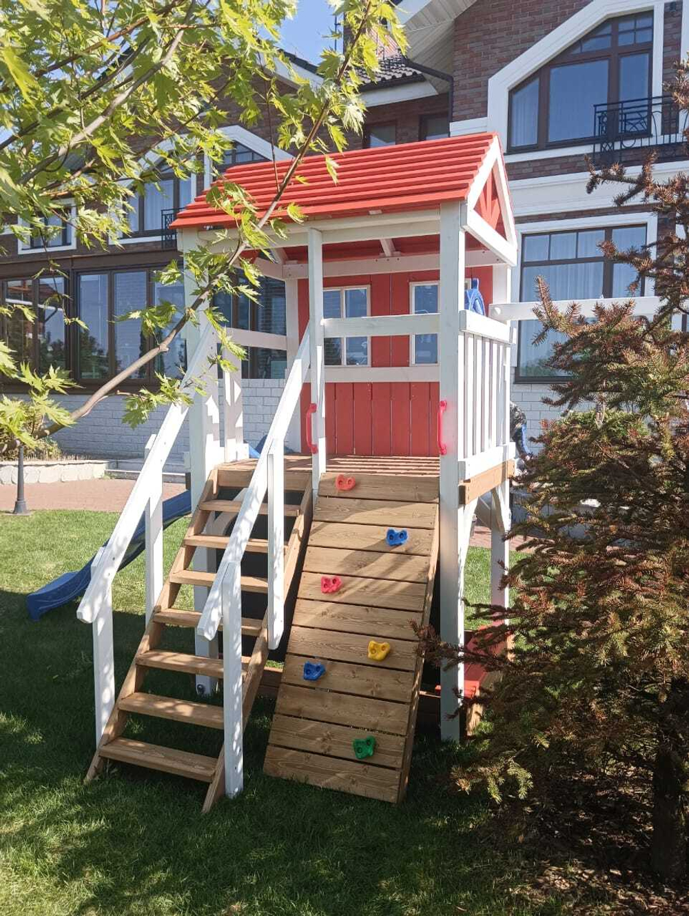 Детский домик с горкой "Прованс"