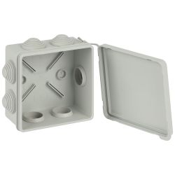 Распаячная коробка ЭРА KOR-100-100-55-7gv-MP серая 100х100х55мм с гермовводами 7 входов прямой монтаж IP55