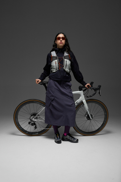 Юбка Nothomme Blue Raised-Knit Slant-Pocket Work Skirt "Gray Purple"