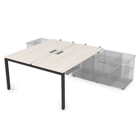 СПБН-П.989 Стол системы БЕНЧ на 2 рабочих места для крепления на тумбу, начальный (1400*1635*750)