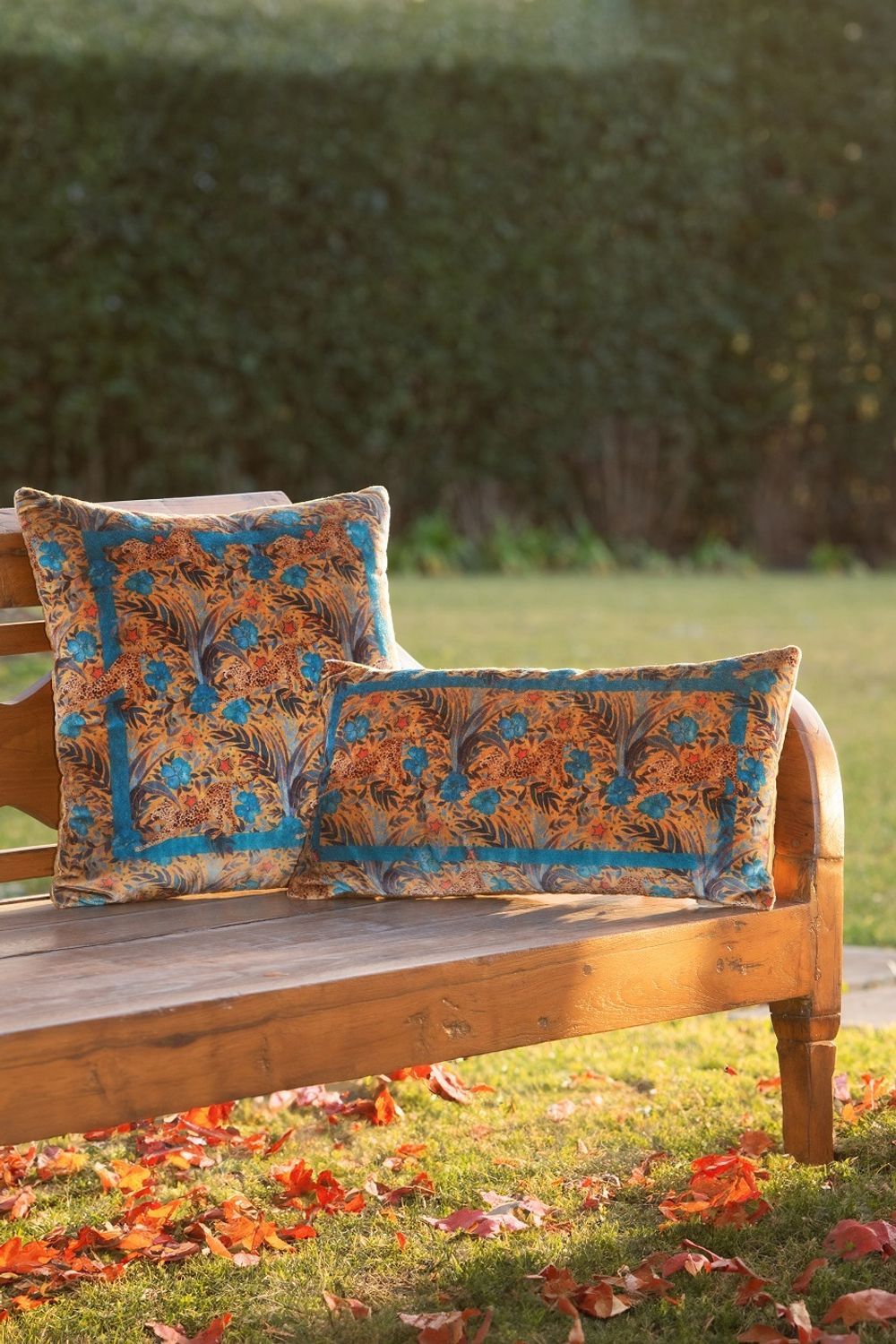 Подушка декоративная 50х50 Frati Home The Tiger Jungle желтый с бирюзовым