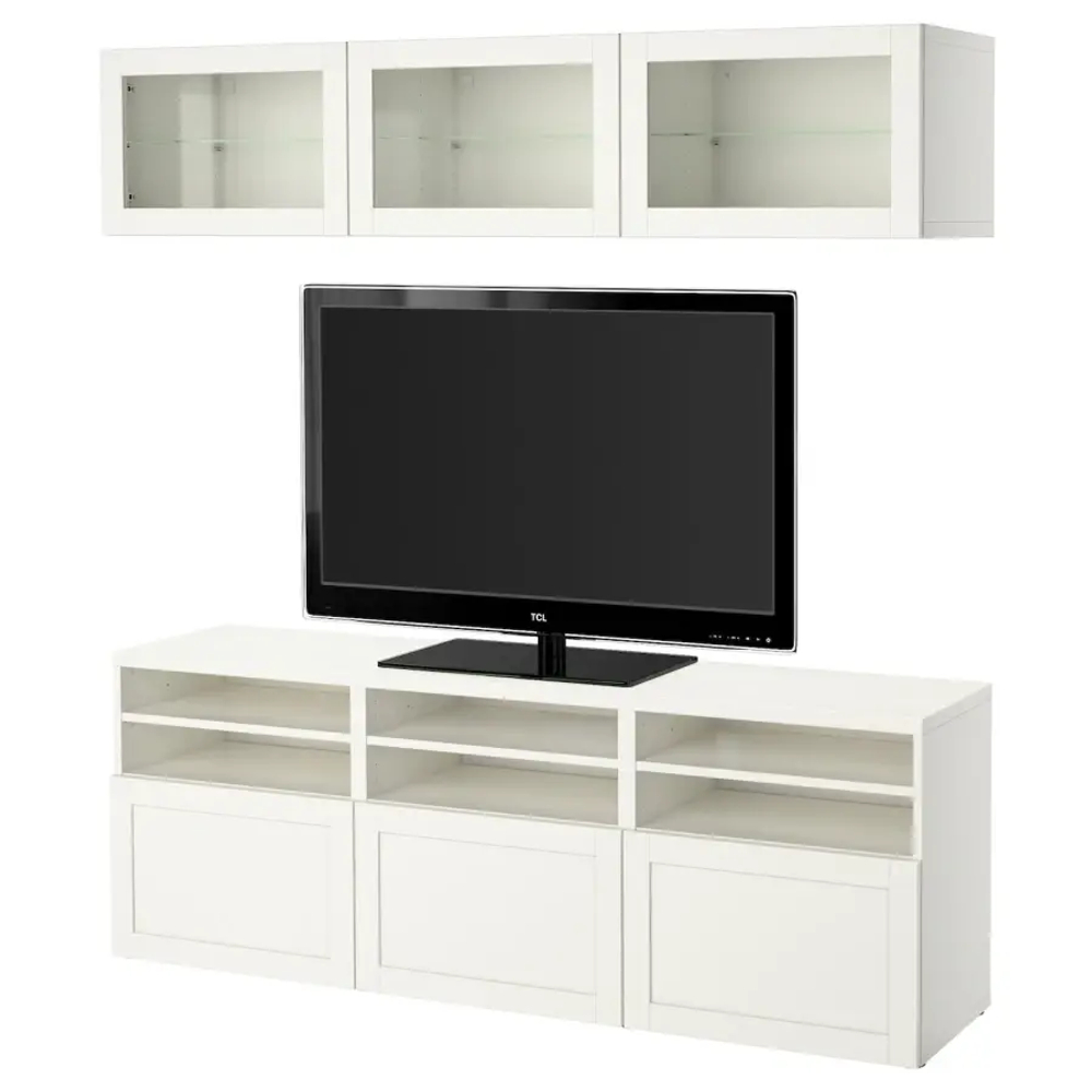 Комбинация для хранения ТВ - IKEA BESTÅ/BESTA, 192x42x180см, белый, БЕСТО ИКЕА