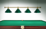 Лампа STARTBILLIARDS 4 пл. (плафоны зеленые,штанга золотая,фурнитура золото)