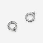 Бейл под вклейку, 10,5мм, фианиты, родирование