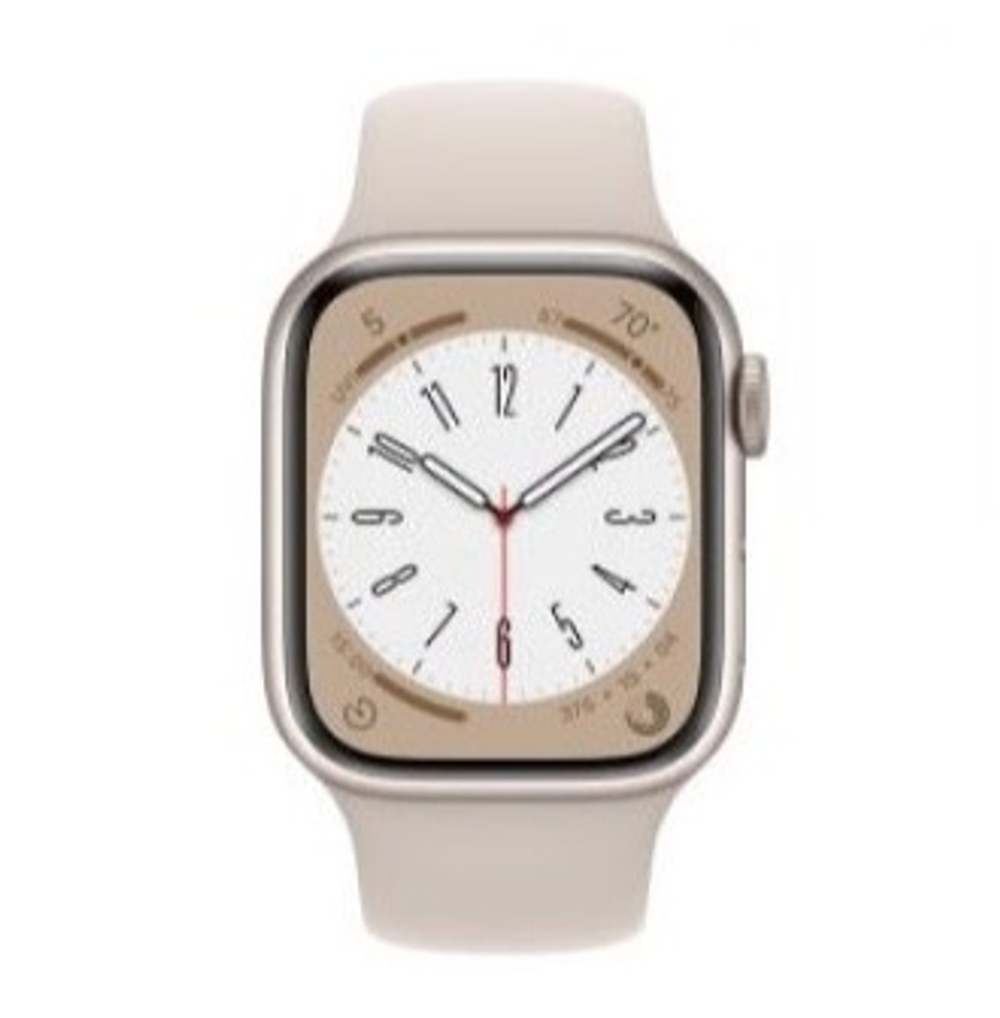 Apple Watch Series 8, 41 мм, из алюминия цвета «сияющая звезда», спортивный ремешок