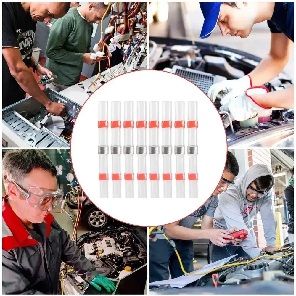 Термоусадочная трубка с припоем, 100 штук, для проводов, проводов, красные(Внутренний диаметр 2.5mm)