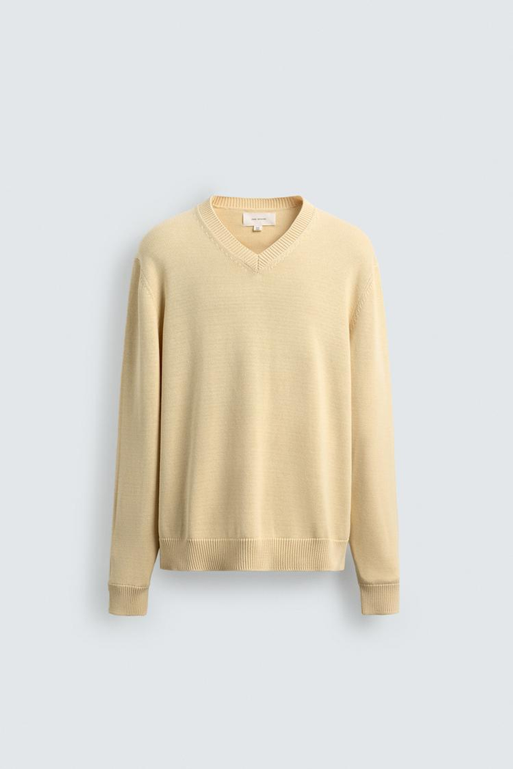 ZARA СВИТЕР КЛАССИЧЕСКОГО КРОЯ ИЗ ХЛОПКА, ВАНИЛЬНЫЙ