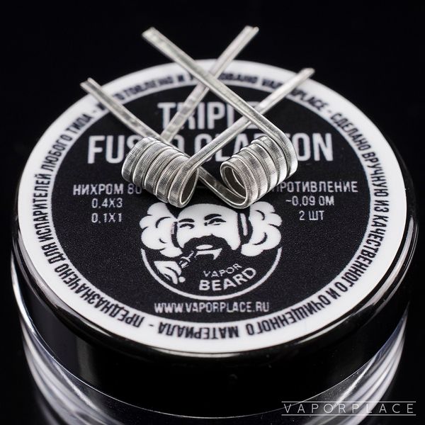 Купить Triple Fused Clapton (NiCr 0,4х3 NiCr 0,1) 3мм 0,09 Ом